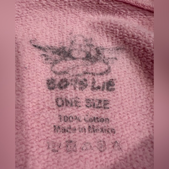 Boys Lie Dangerous Affection Thick Hoodie Dress in Baby Pink Oversized One Size - Picture 4 of 4